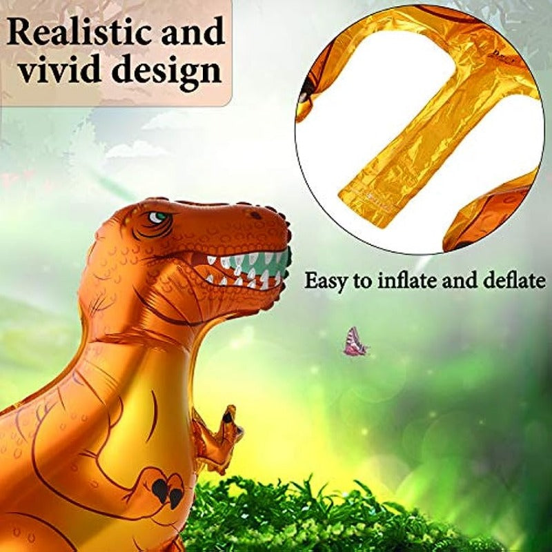 12pcs Dinosaur Foil Balloons for Jungle Theme Party