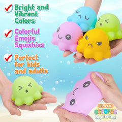 Octopus Squishy Stress Balls 4pcs Sensory Fidget Toys for Stress Relief