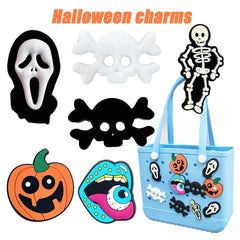 6PCS Halloween Charm Horror Beach Bag Accessories for Bogg Bag