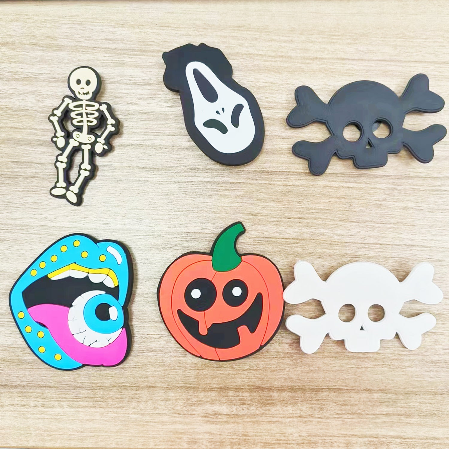 6PCS Halloween Charm Horror Beach Bag Accessories for Bogg Bag