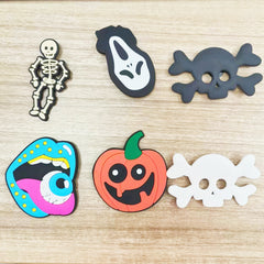 6PCS Halloween Charm Horror Beach Bag Accessories for Bogg Bag