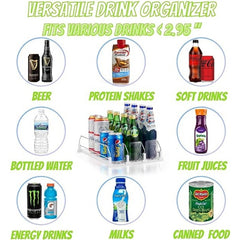 Refrigerator Can Organizer - Holds Up to 12 Cans