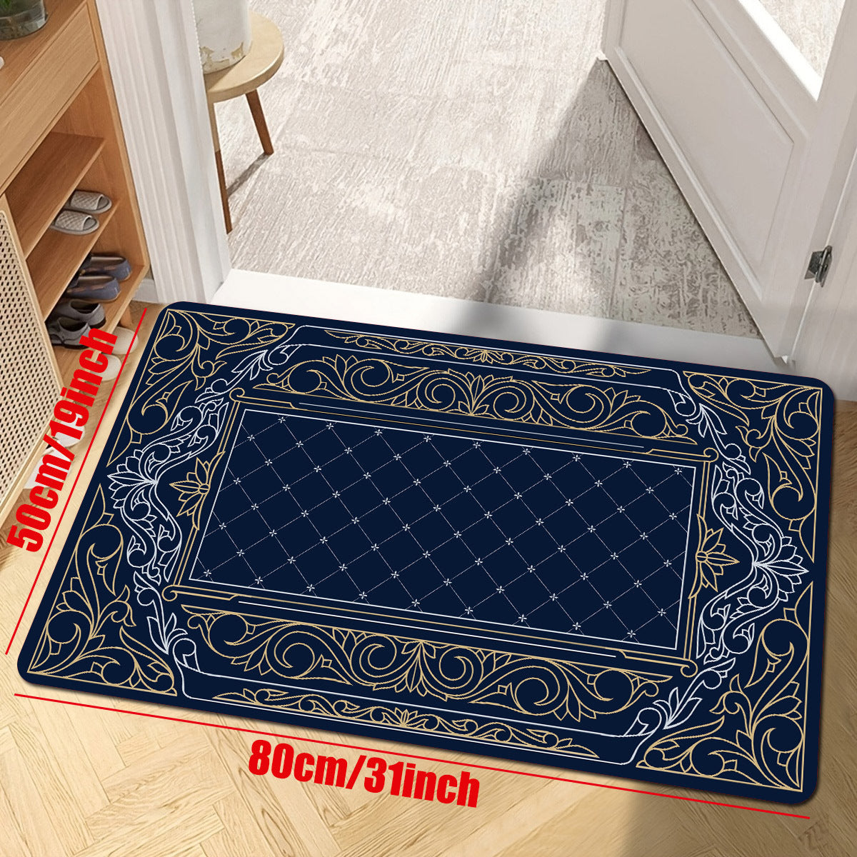 Vintage Plaid Printed Kitchen Floor Mat