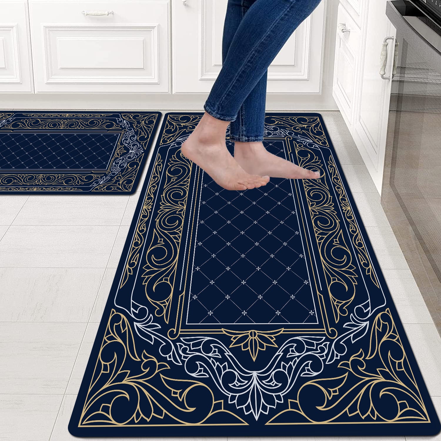 Vintage Plaid Printed Kitchen Floor Mat