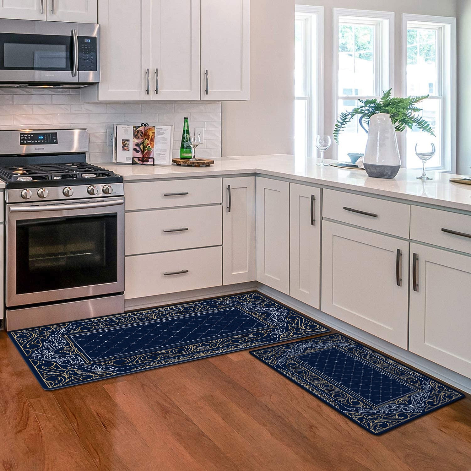Vintage Plaid Printed Kitchen Floor Mat