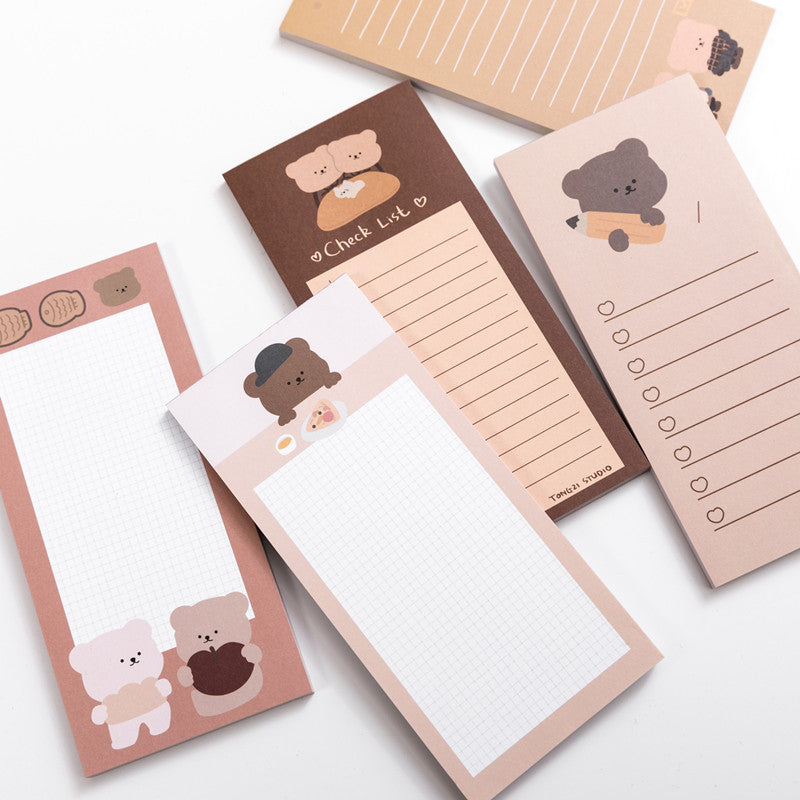 50pcs Cookie Bear Notebook Sticky Notes Small Memo