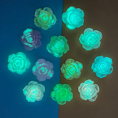 8pcs Luminous Rose Mini Fairy Garden Furniture Doll House Ornaments