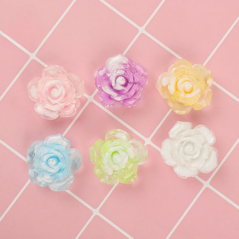 8pcs Luminous Rose Mini Fairy Garden Furniture Doll House Ornaments