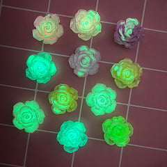 8pcs Luminous Rose Mini Fairy Garden Furniture Doll House Ornaments