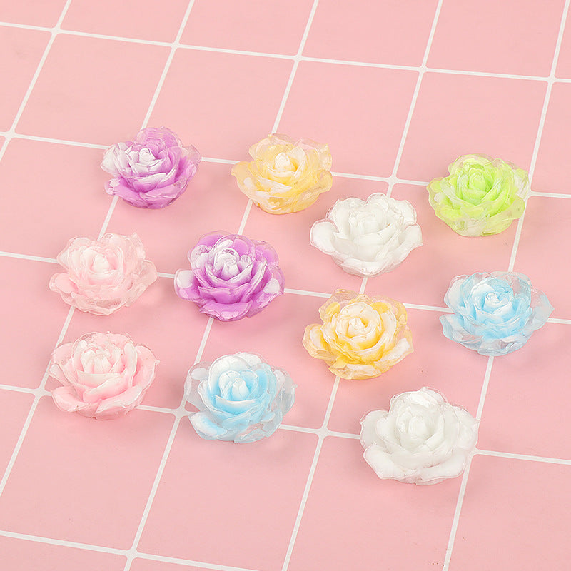 8pcs Luminous Rose Mini Fairy Garden Furniture Doll House Ornaments