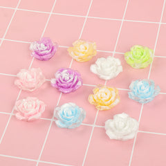 8pcs Luminous Rose Mini Fairy Garden Furniture Doll House Ornaments