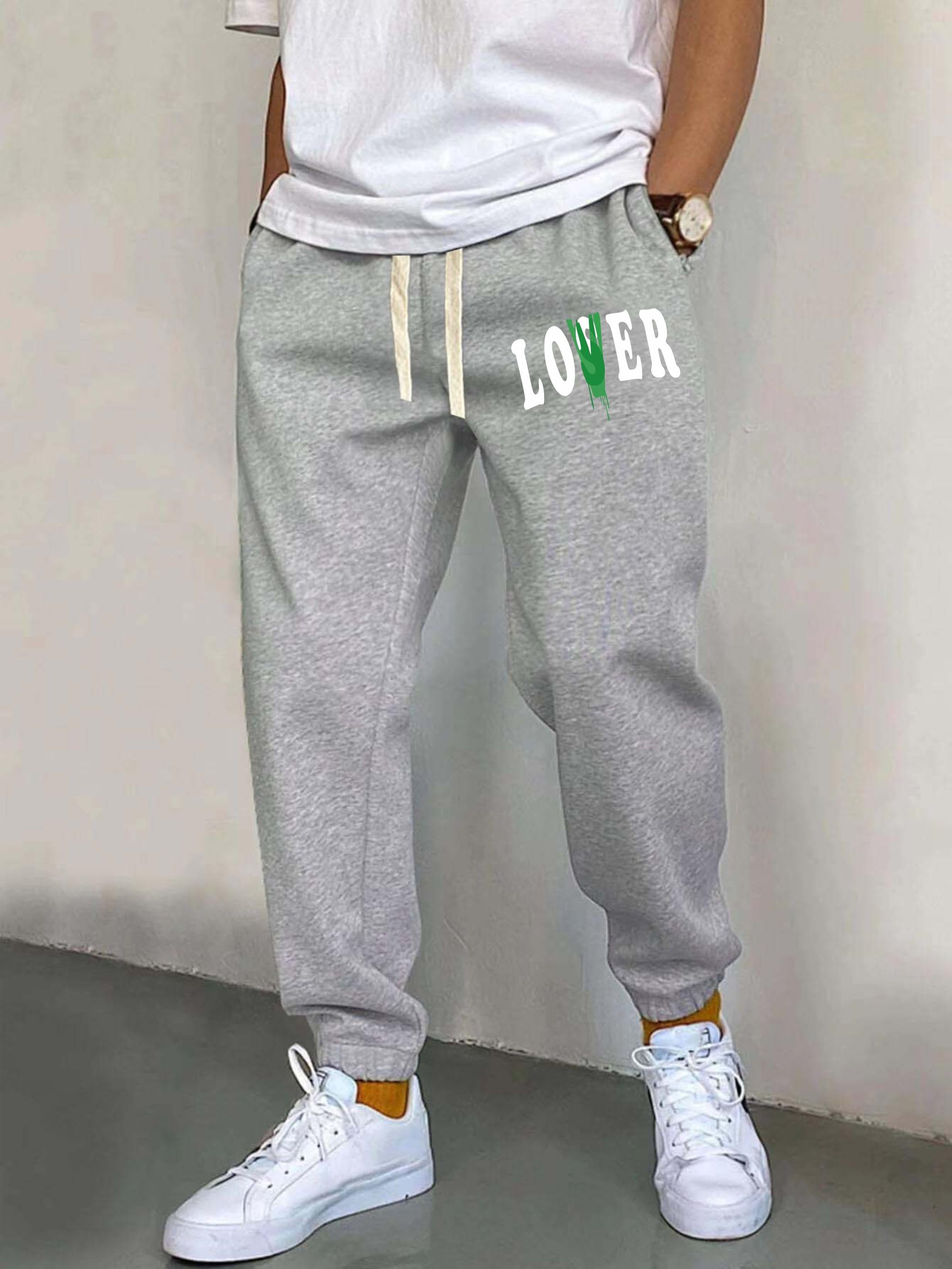 Loser & Lover Print Joggers Men's Casual Loose Fit Sweatpants