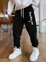 Men's Letter Print Joggers Casual Loose Fit Sweatpants