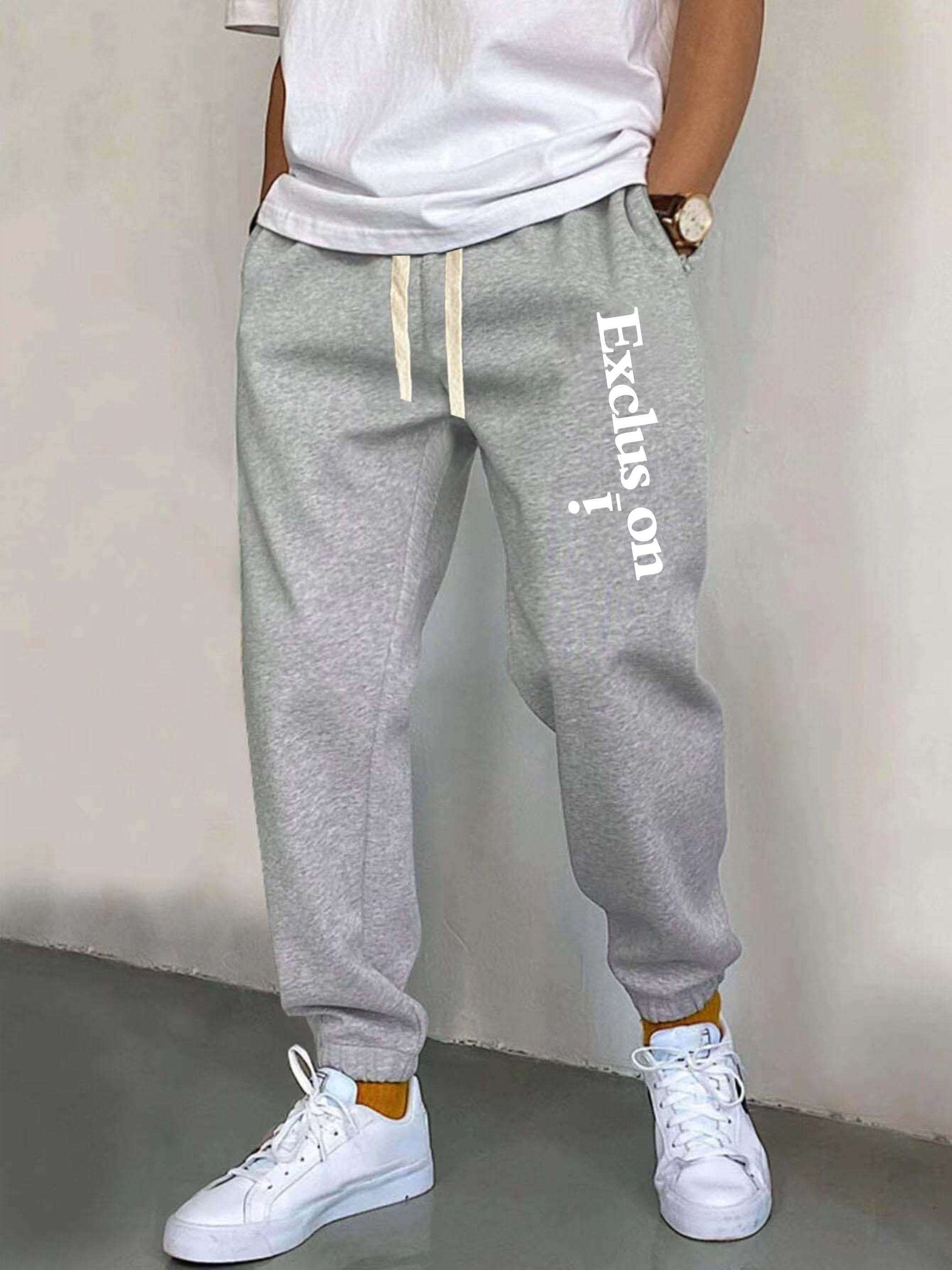 Men's Letter Print Joggers Casual Loose Fit Sweatpants