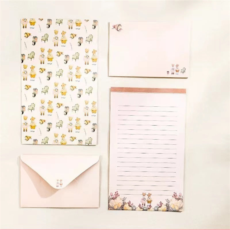 9 Piece Stationery Set: 6 Letter Papers & 3 Envelopes