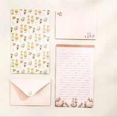 9 Piece Stationery Set: 6 Letter Papers & 3 Envelopes
