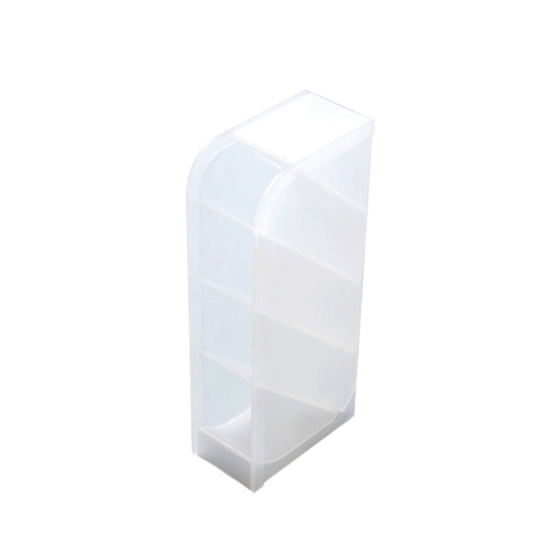 4 Grid Pen Holder Makeup Storage Box Translucent Desktop Organizer