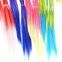 6pcs Colorful Braided Wig Ponytail Holders & Rubber Bands