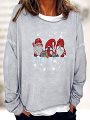 Christmas Santa Claus Sweatshirt Long Sleeve Crew Neck Women's Clothing