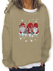 Christmas Santa Claus Sweatshirt Long Sleeve Crew Neck Women's Clothing