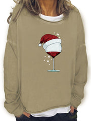 Christmas Print Sweatshirt Long Sleeve Crew Neck Women's Casual