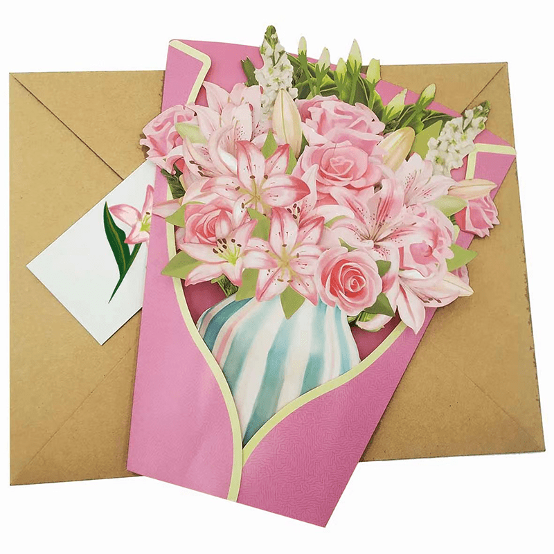 3D Flower Bouquet Pop Up Card for Any Occasion