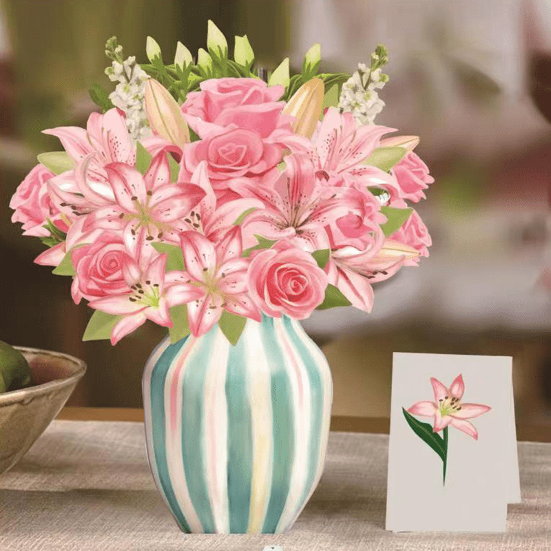 3D Flower Bouquet Pop Up Card for Any Occasion
