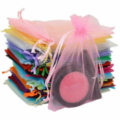 50pcs Organza Drawstring Storage Bag Jewelry Wedding Birthday Gift Decoration