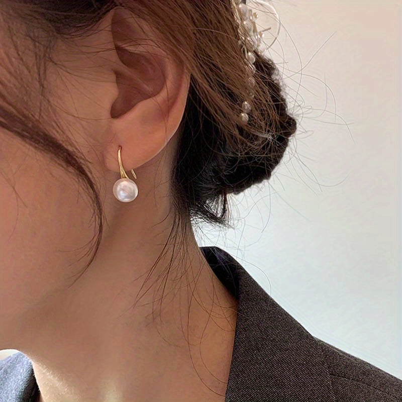 Pearl Pendant Hook Earrings Gift for Women