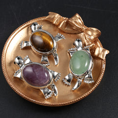 1pc Natural Stone Pendant Tortoise Crystal Charms DIY Necklace Accessories