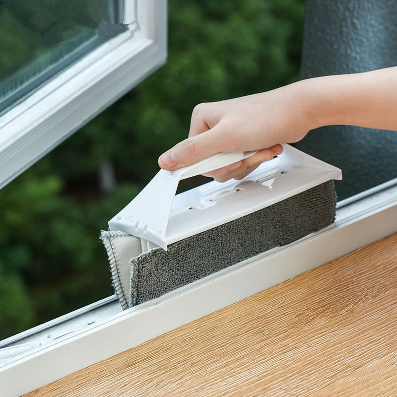 Foldable Slot Flat Brush Window Sill Cleaning Tool