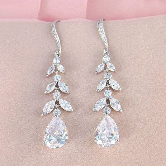 Sparkling Rhinestone Decor Hook Earrings for Girls