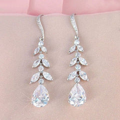 Sparkling Rhinestone Decor Hook Earrings for Girls