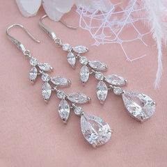 Sparkling Rhinestone Decor Hook Earrings for Girls