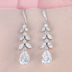 Sparkling Rhinestone Decor Hook Earrings for Girls