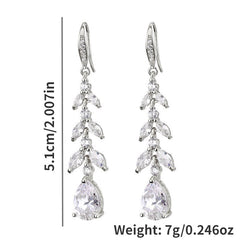 Sparkling Rhinestone Decor Hook Earrings for Girls