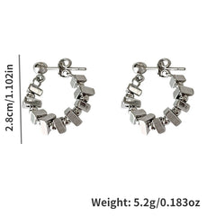 Round Bead Circle Stud Earrings Daily Decoration Accessories