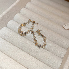 Round Bead Circle Stud Earrings Daily Decoration Accessories