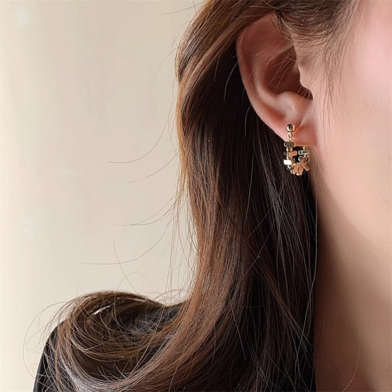 Round Bead Circle Stud Earrings Daily Decoration Accessories
