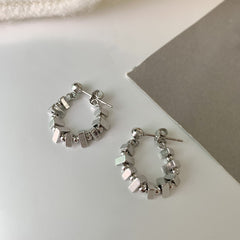 Round Bead Circle Stud Earrings Daily Decoration Accessories
