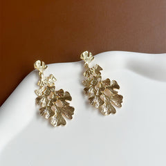 Ginkgo Leaf Golden Stud Earrings Daily Decoration Accessories