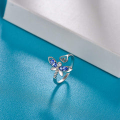Dragonfly & Heart Adjustable Ring for Girls Kids Gift