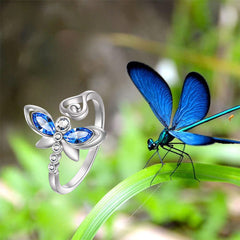 Dragonfly & Heart Adjustable Ring for Girls Kids Gift