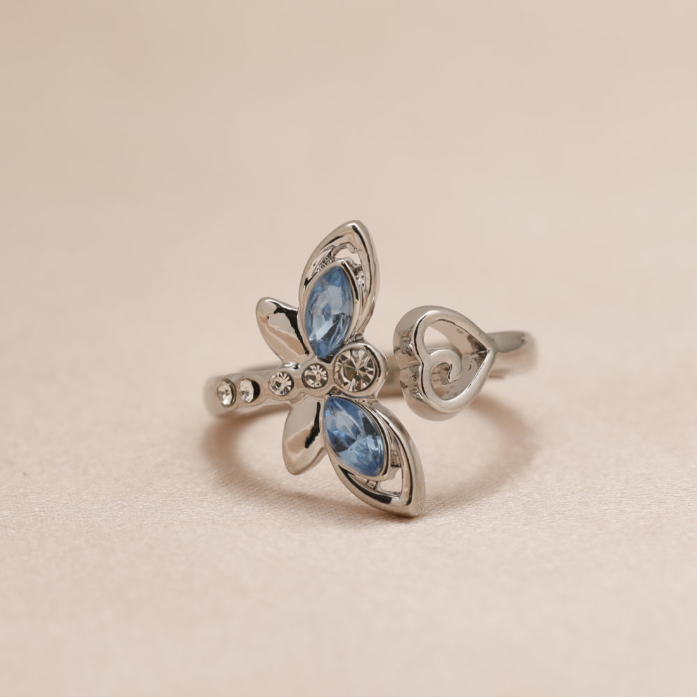 Dragonfly & Heart Adjustable Ring for Girls Kids Gift