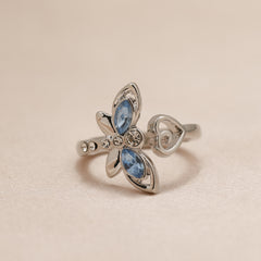 Dragonfly & Heart Adjustable Ring for Girls Kids Gift