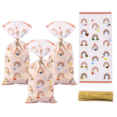 Rainbow Candy Bag Cookie Baking Packaging Bag 100pcs