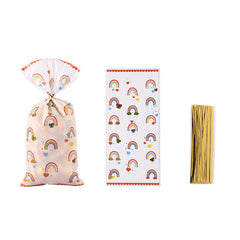 Rainbow Candy Bag Cookie Baking Packaging Bag 100pcs