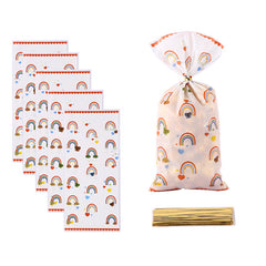 Rainbow Candy Bag Cookie Baking Packaging Bag 100pcs