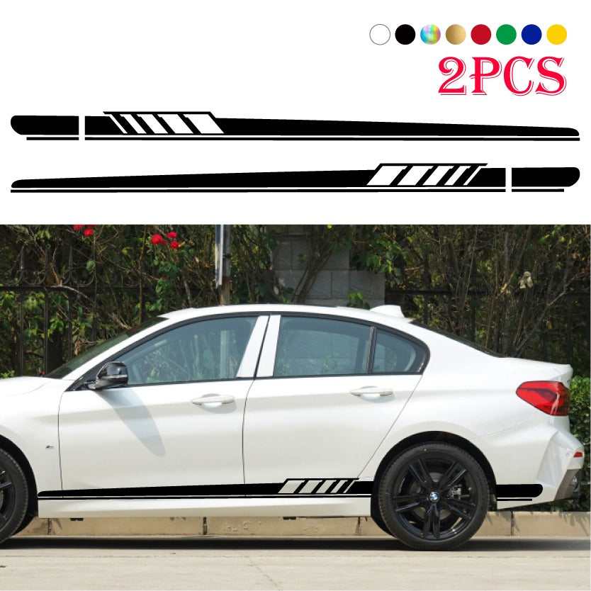 2pcs Long Stripe Decal Car Stickers Racing Auto Side Body Waterproof Vinyl Decal