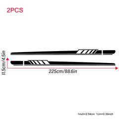 2pcs Long Stripe Decal Car Stickers Racing Auto Side Body Waterproof Vinyl Decal